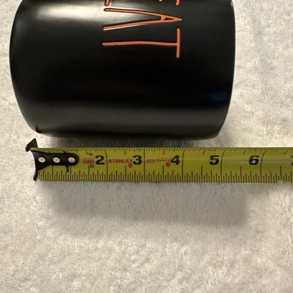 Rae Dunn Trick Treat Large Black Coffee Mug with Orange Letters Halloween Theme - Picture 7 of 7